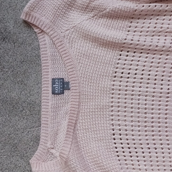 Soho Scooped Neck Waffle Stitch Sweater - Picture 3 of 6